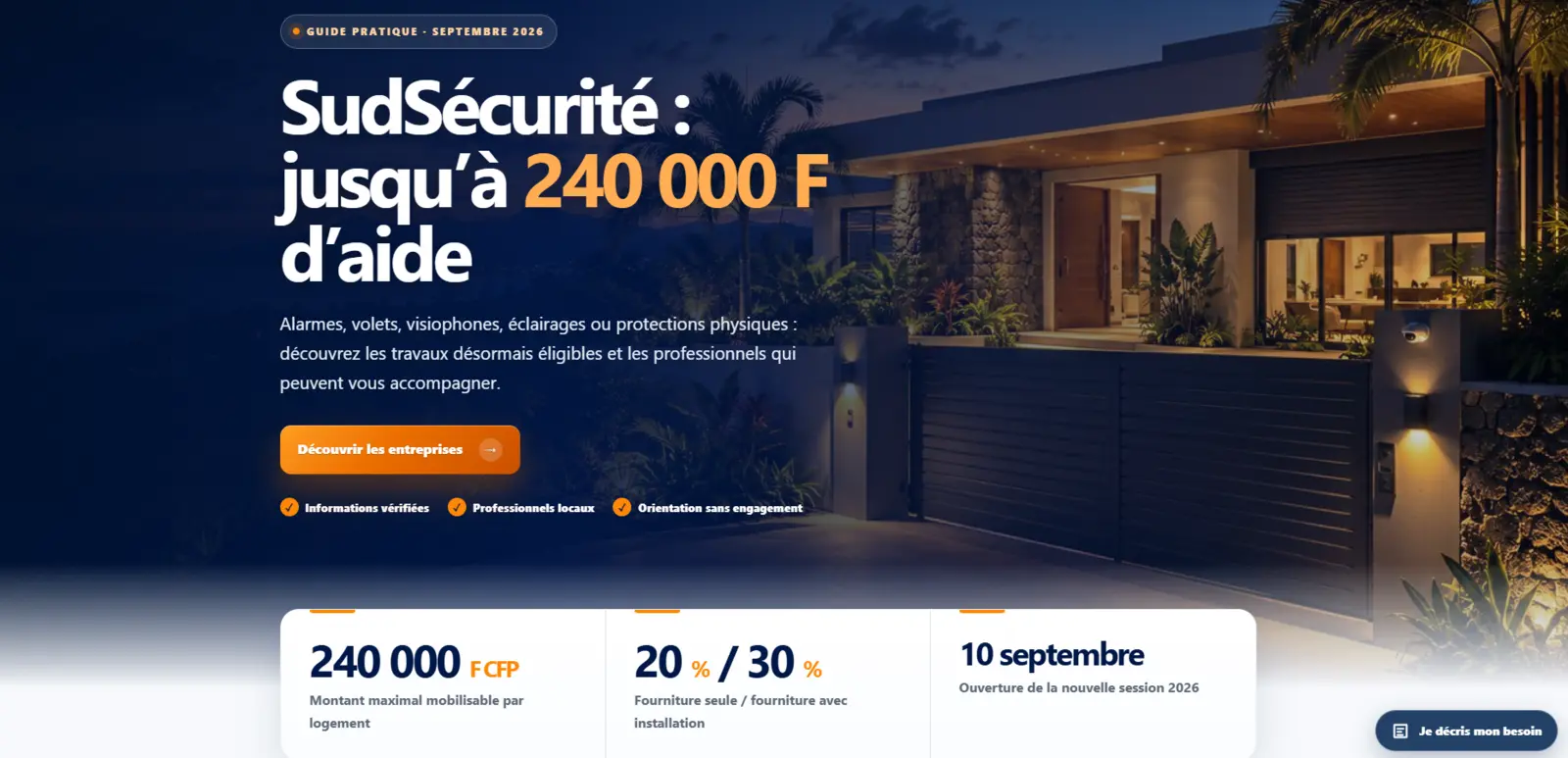 Landing page SudSécurité